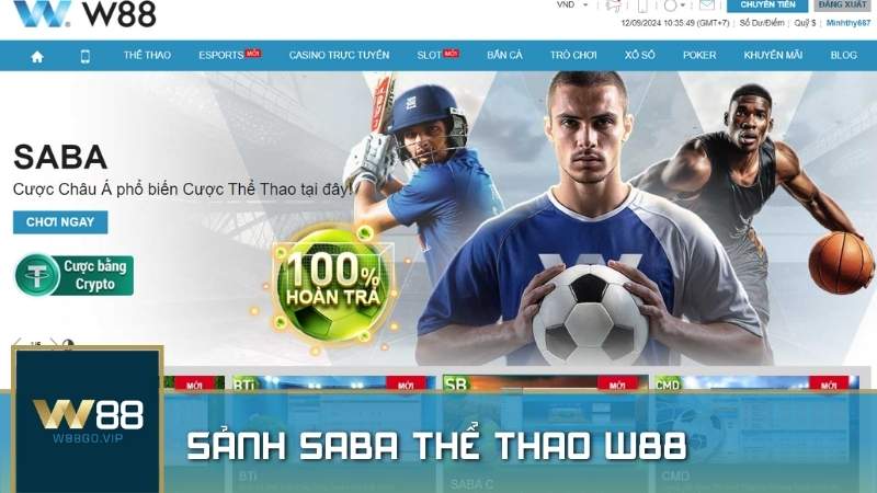 SABA Thể Thao – Sảnh cược thể thao sôi động nhất tại W88